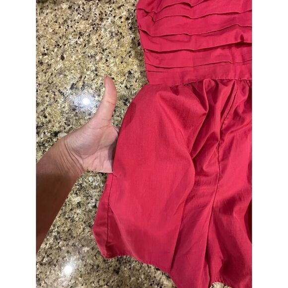 Abercrombie & Fitch Emerson Pink Ruched Strapless Romper Women's Small Tall - Picture 11 of 16
